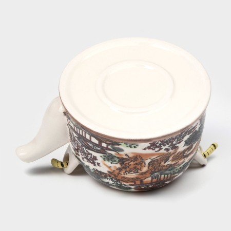 Keramic teapot keramic with metal sieve "Landscape", 600 ml-4