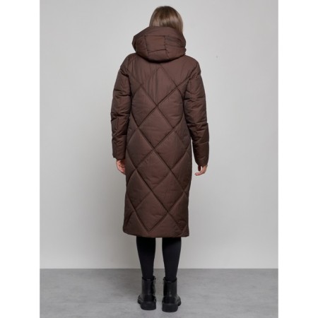 Coat insulated winter feminine, size 44, dark brown color-3
