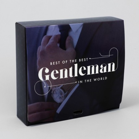 Gift folding box, packaging, "gentleman", 20 x 18 x 5 cm, without tape-1