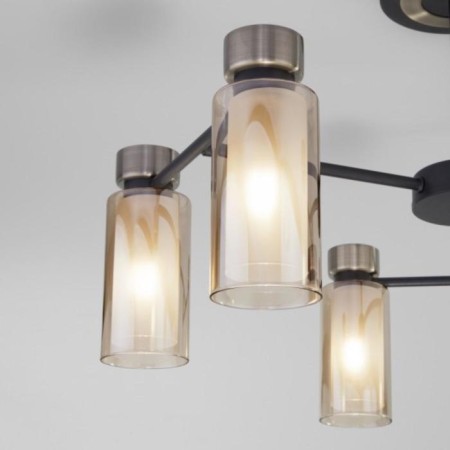 Amado chandelier, 6x15W E14, bronze color, black-3