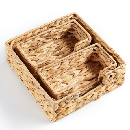A set of 3 baskets "Golden Kolos", 26 x 9 cm, water hyacinth-2