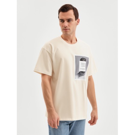 Men's T-shirt Minaku: Update Me, Milk color, rr 50-52