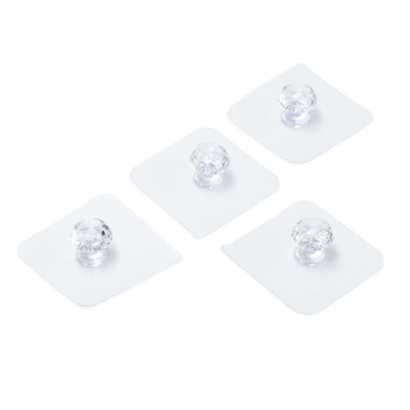 Hand button with an adhesive surface of the tundra, transparent, set 4 pcs.