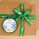 Satin tape “Happy New Year!”, Green, white snowflakes, 2 cm × 5 m