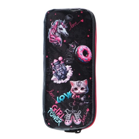 Penal soft, 2 compartments, volumetric, 90 x 220 x 40 mm, Stavia "unicorn" black 86241