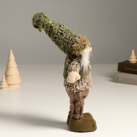 Interior doll "Gnome in a green outfit in a cap" 32 cm-1
