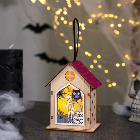 Decor with backlight "House of Fear" 6 × 8.5 × 11.5 cm-1