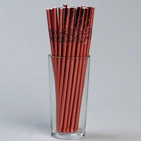 Pipe for cocktail with corrugation, in a set 25 pieces, bronze color-1