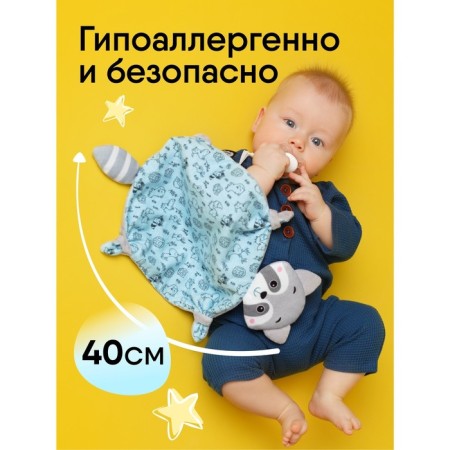 Toy - Comforter "Raccoon" with a holder for nipples, crumbs-6