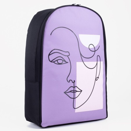 Backpack School Textile Face Line, 25x13x37 cm, lilac color-4