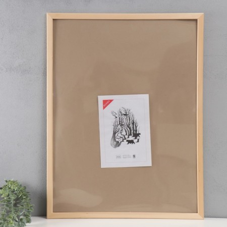 Photo frame wood (2500) 60x80 cm, natural color (plastic screen)