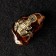 Souvenir "Frog Feng Shui", brass, amber, 2.5x4.5x1 cm