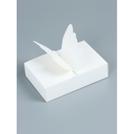 Box for 6 sweets butterfly, 12.6 x 8.3 x 4 cm. Confectionery packaging