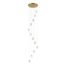 Suspension lamp ST LUCE. SL6114.203.12. CASCATO. 12x3 W, LED, 3000K, 3960 LM, 62x62x100 cm, golden color