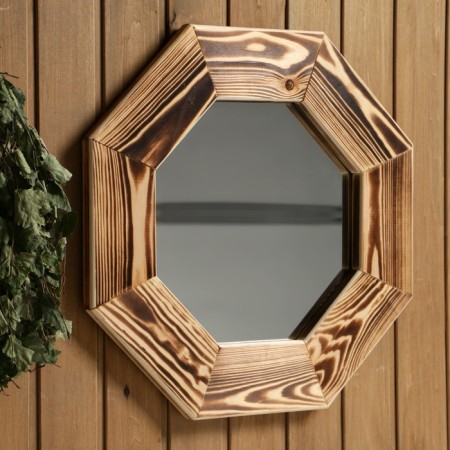Enemy mirror, pine, firing, 53 × 53 cm-1