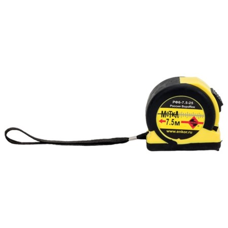 Roulette Encor "Test" 10107, rubberized plastic, steel tape, 7.5 m x 25 mm