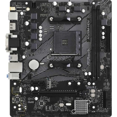 ASROCK A520M-HDV, AM4, A520, 2XDDR4, VGA, DVI, HDMI, MATX-3