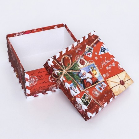 Square box "Red Parcel", 19 × 19 × 10 cm-3