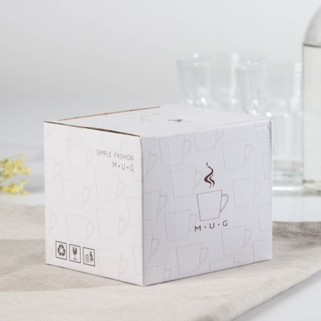 Ceramic mug with a spoon "Amur", 400 ml, color mix-2