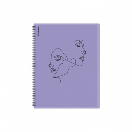 Folder 20 inserts on spirals, A4, 600 μm, Erichkrause "Manga Faces", texture "Sand", purple, mix-3