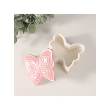 Coramics Coramics "Figure bean" Pink mother -of -pearl 7.3x7.3x4.5 cm-4