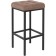 Stool Bar loft Metal/fabric, black/brown 35x35x65 cm