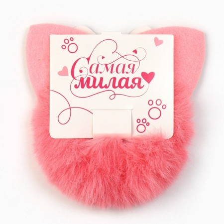 Hair gum fluffy "Kisa" with ears-2