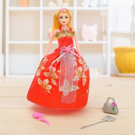 Model doll "Nika" in a dress with accessories, mix-10