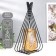 Summary metal, glass per 1 candle "Pyramid" D-7.5 cm, gold, black 9x16.5x31 cm