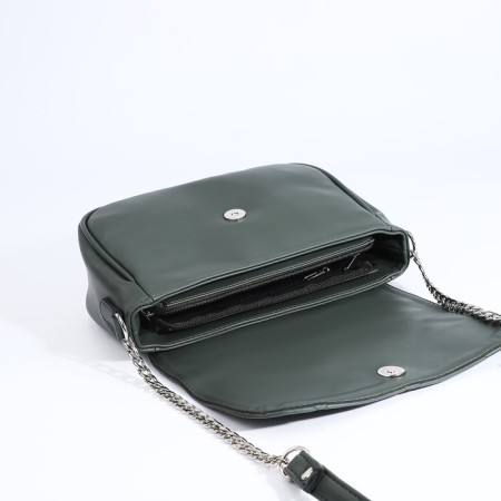 Richet bag on a magnet, outer pocket, long belt, green color-4