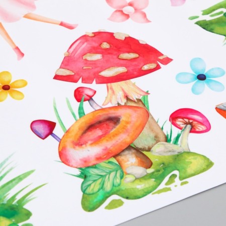 Stick plastic interior color "Forest Fairies with Mushrooms" 35x60 cm-1
