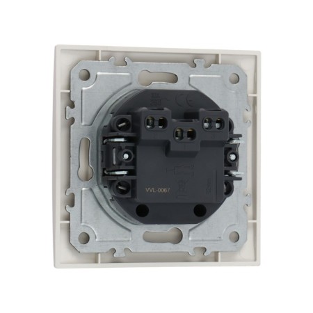 Tot Elegant switch, 10 a, 2 cl., Hidden, white-3