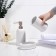 Savanna Bathroom Accessories set, 3 items (soap dish, soap dispenser 400 ml, glass), ceramics, white color