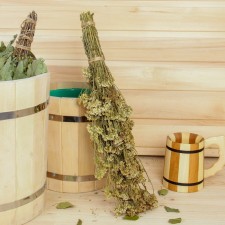 A broom for a bath 45 (+-5) cm from grass from yarrow, in individual packaging