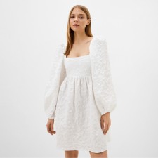 Women's dress with a bow Mist, p. S, white