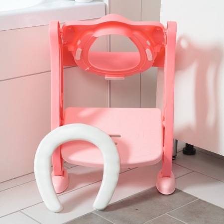 Children's lining - a seat on the toilet "notes", with a soft seat, the color is pink-5
