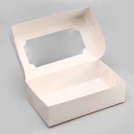 Folding box with a window for marshmallows, white, 25 x 15 x 7 cm-3