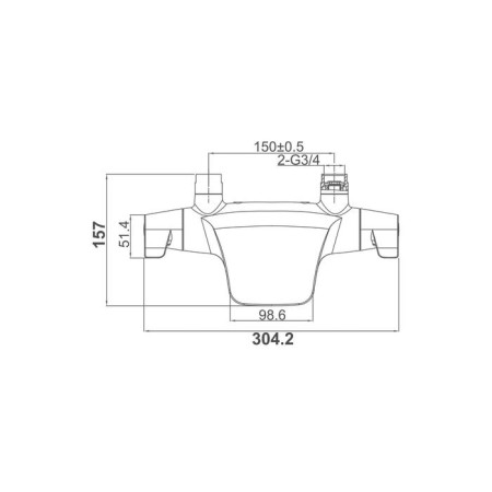 Bath mixer D&K Bayern Potsdam DA2143201, thermostatic, chromium-1