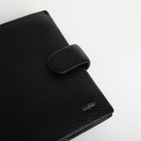 Male purse on the button, department for auto documents, black color-3