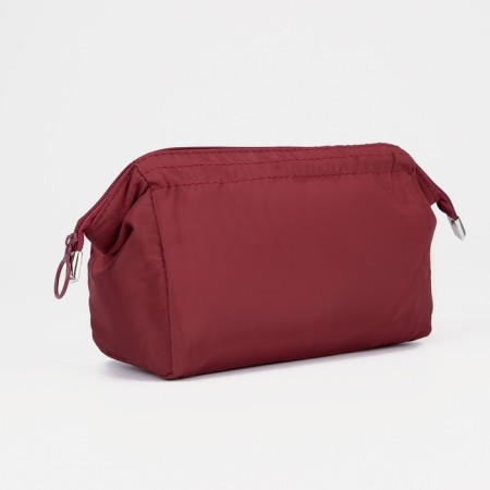 Cosmetic bag with lightning, burgundy color