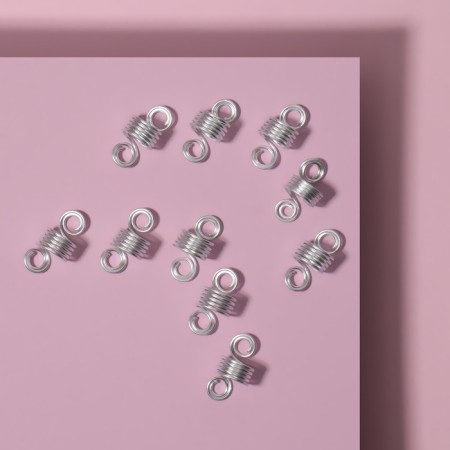 Hair piercing "Spiral", 2.1 × 0.9 cm, 10 pcs, silver color-1