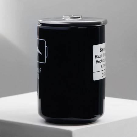 Ceramic “Urgent charge” mug, 250 ml, black color-2