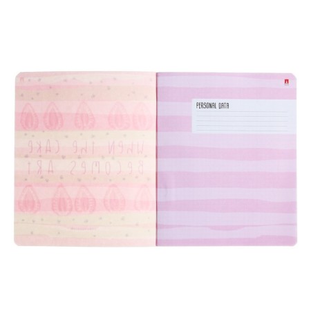 Notebook of 48 sheets in the cage "Berry Torte", covered cardboard, matte lamination Soft Touch, foil, mix-7