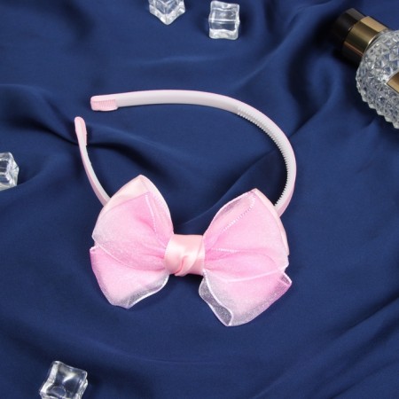 Hair cap "Bow Brock" Classic, 10x1 cm, pink