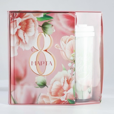 Gift set A5 Diary, 80 liters. and thermostatic 350 ml "since March 8"-1