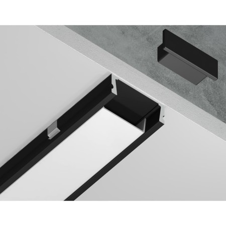 Profile aluminum invoice Ambrella Illumination Alum Profile, GP1700BK, 2000x6x15.5 mm, black color, black dial-3