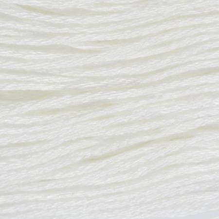 Muline threads, cotton, 8 ± 1 m, white Blanc color
