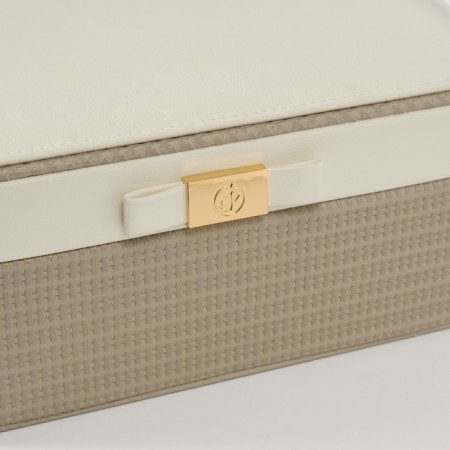 Casket to the leatherette for jewelry "Bow" white-gray 17x23.5x10 cm-5