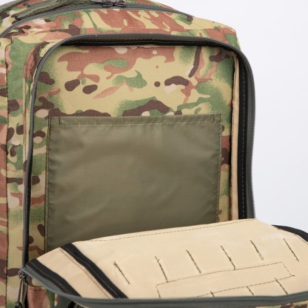 Tactical backpack, TAIF, 40 l, lightning department, 2 outer pockets, brown color/camouflage-6