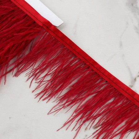 Braid with ostrich feathers, 8-10 cm, 5 ± 0.5 m, burgundy color-2